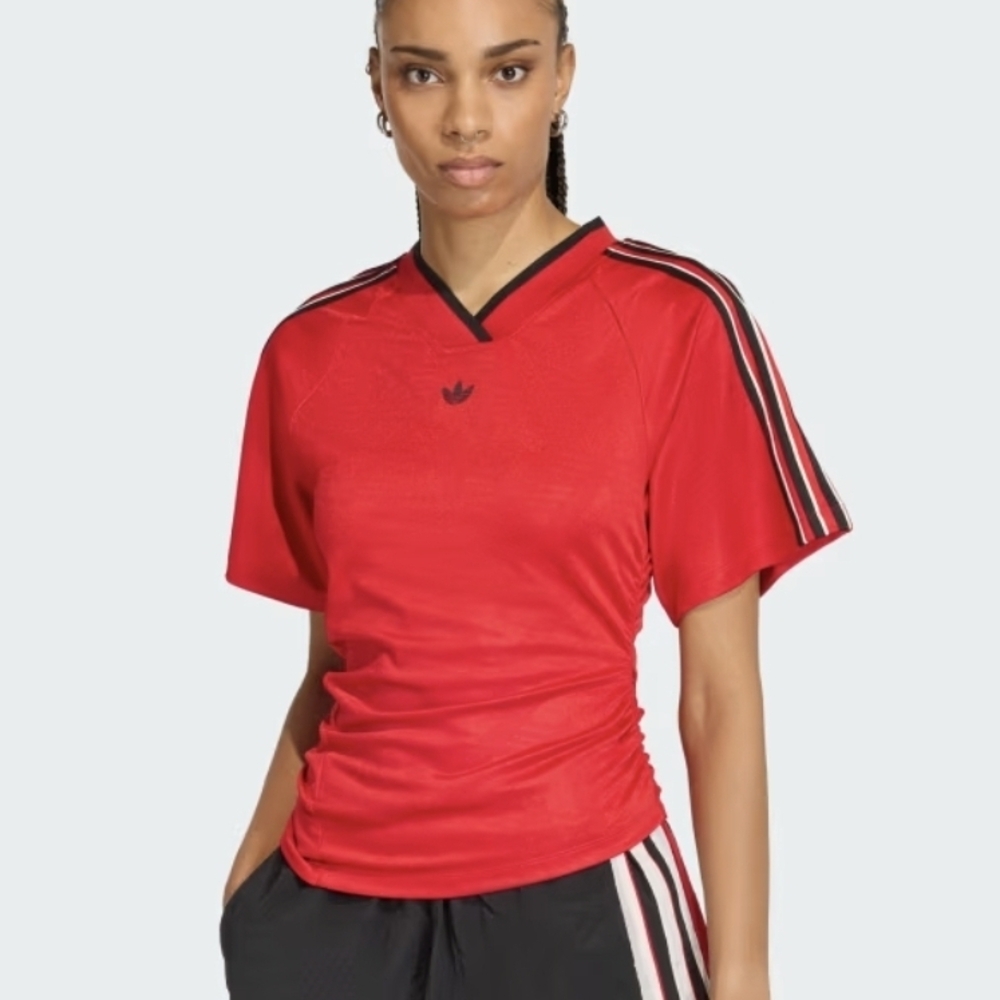 Adidas Women's Red V-Neck Top